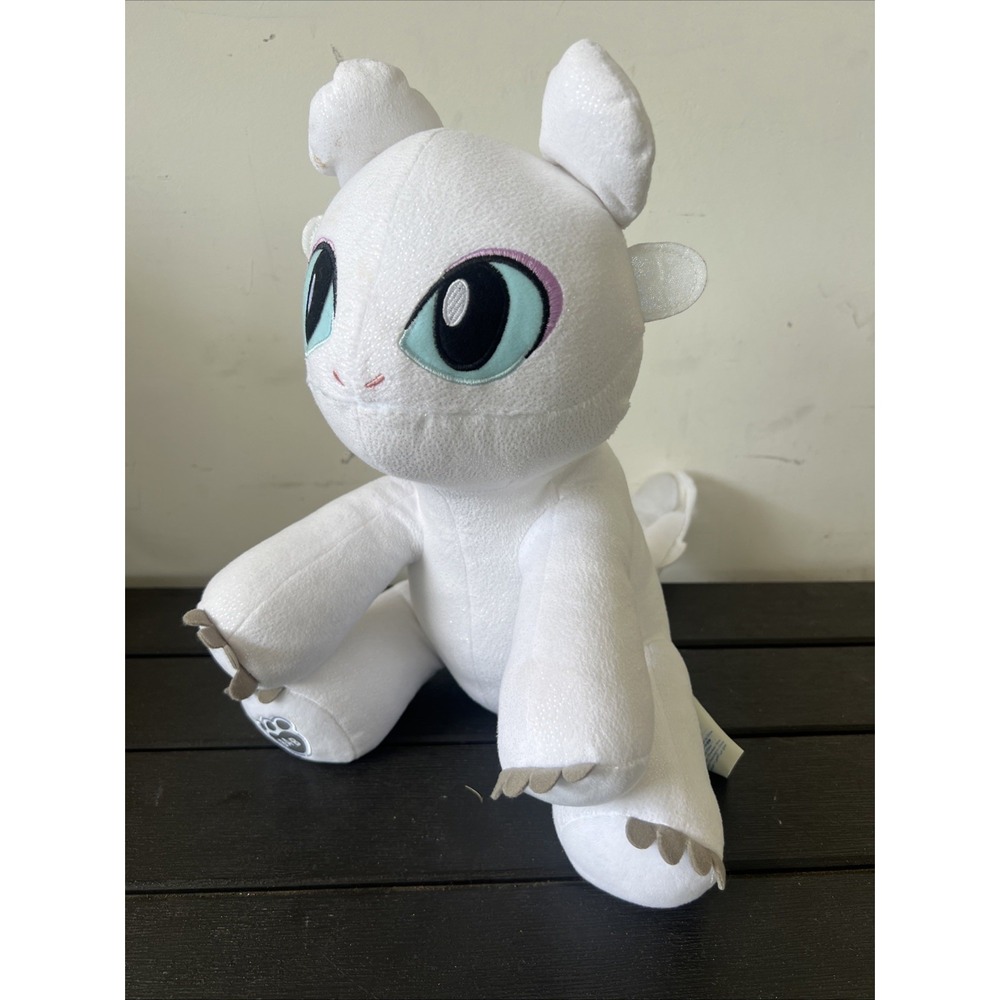 Build A Bear How to Train Your Dragon White Light Fury Plush Toy Doll 12"